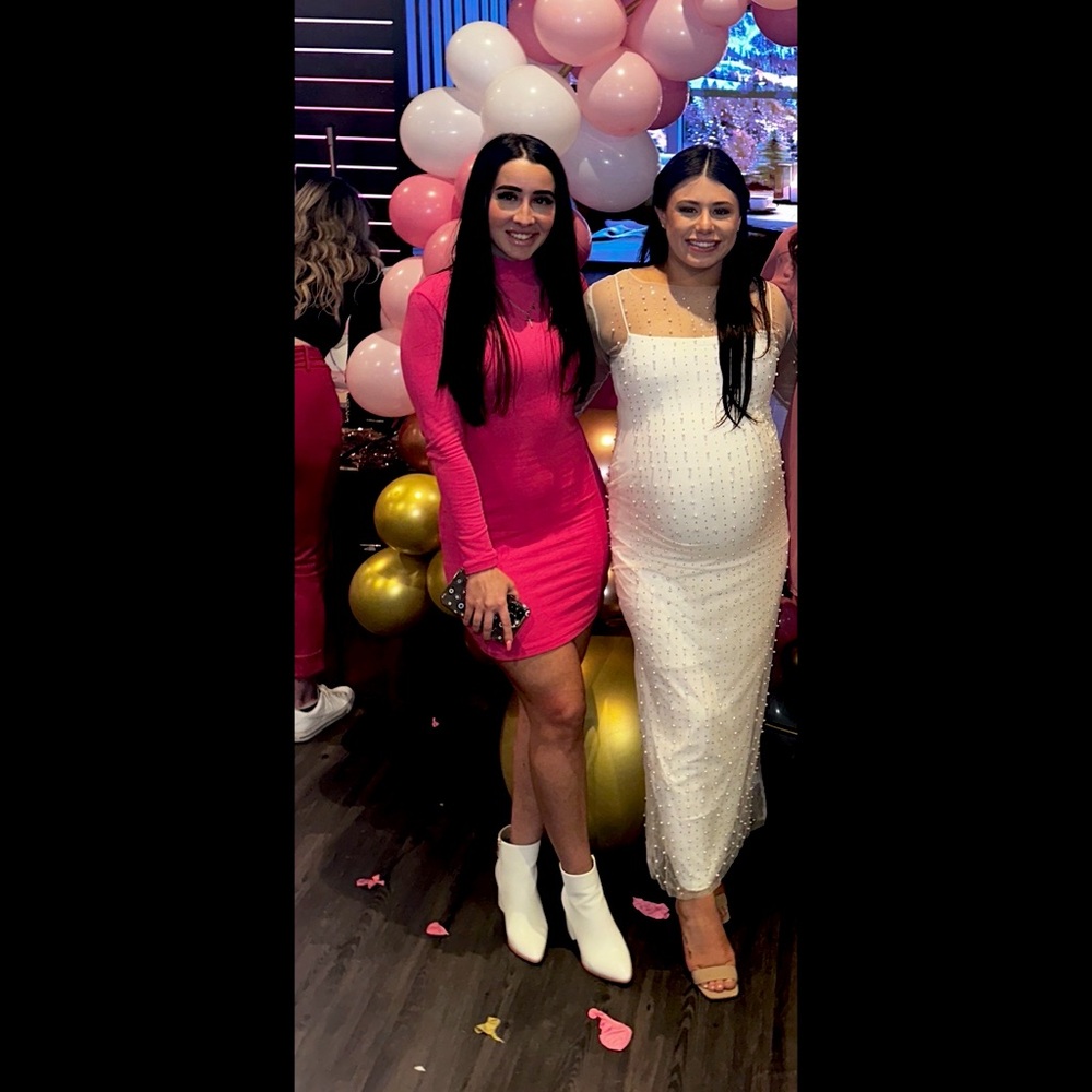 Pink sweater dress